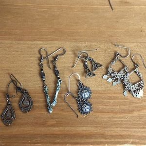 .925 sterling silver vintage earrings sunshine hippy boho